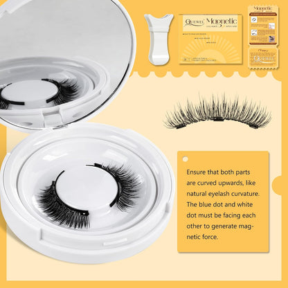 Magnetic Eyelashes with Applicator 1 Pair Reusable Magnetic Eyelashes No Glue Needed Magnetic Eyelashes Cat Eye Natural Look Magnetic Lashes Kit Easy to Wear and Remove(Magnetic Eyelashes-B03)