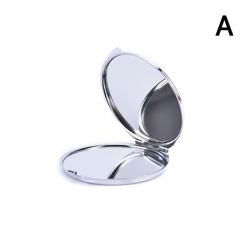 1 PC Portable Folding Mirror Compact Stainless Steel Metal Makeup Cosmetic Pocket Mirror Beauty Accessories