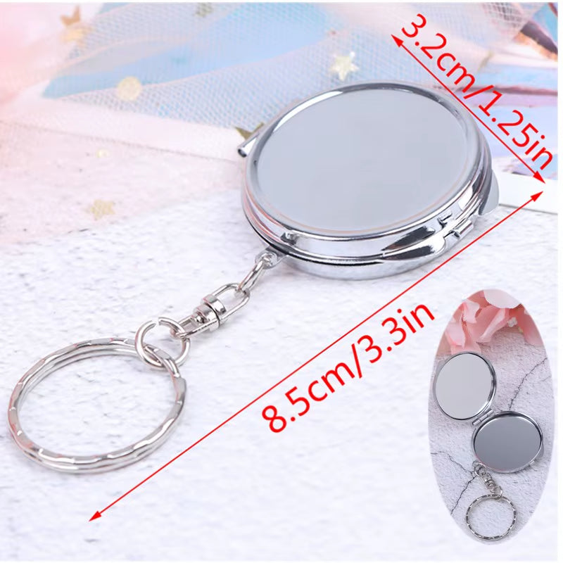 1 PC Portable Folding Mirror Compact Stainless Steel Metal Makeup Cosmetic Pocket Mirror Beauty Accessories