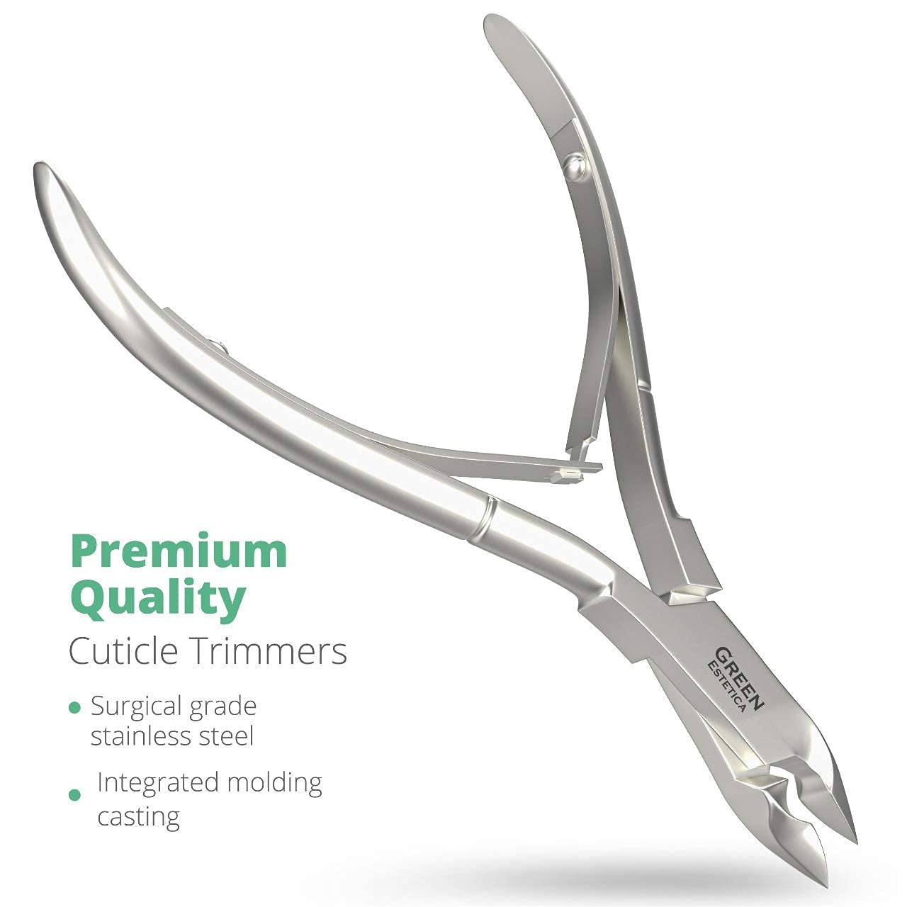 Professional Cuticle Trimmer Nail Cuticle Cutter Stainless Steel Cuticle Nippers with Sharp Blades of Cuticle Clippers Manicure Tools with Double Spring for Nail Care Pedicure Nail Tools (Silver)