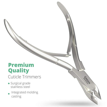 Professional Cuticle Trimmer Nail Cuticle Cutter Stainless Steel Cuticle Nippers with Sharp Blades of Cuticle Clippers Manicure Tools with Double Spring for Nail Care Pedicure Nail Tools (Silver)