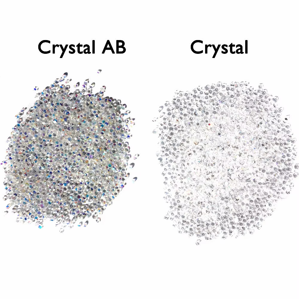 All Sizes 1440Pcs Crystal&Ab Chaton Pointed Rhinestones Micro Manicure Nail Art Decorations Tiny Mini Glass Beauty Accessories