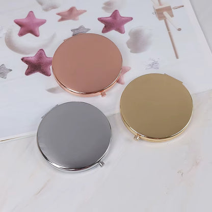 1 PC Portable Folding Mirror Compact Stainless Steel Metal Makeup Cosmetic Pocket Mirror Beauty Accessories