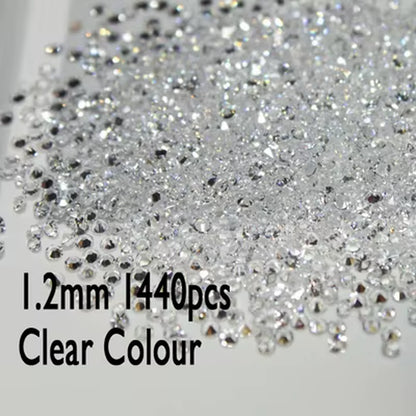 All Sizes 1440Pcs Crystal&Ab Chaton Pointed Rhinestones Micro Manicure Nail Art Decorations Tiny Mini Glass Beauty Accessories