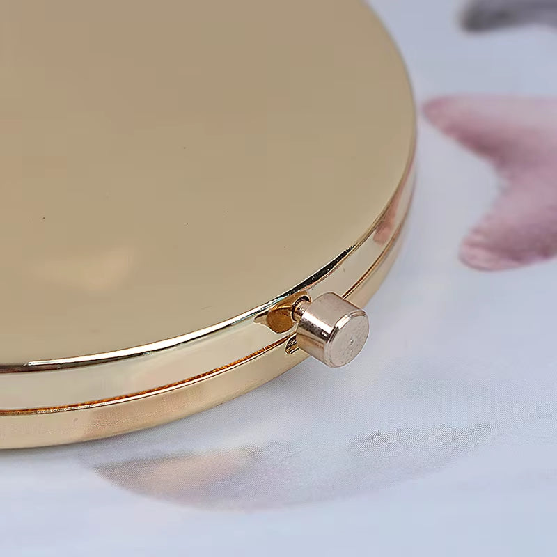 1 PC Portable Folding Mirror Compact Stainless Steel Metal Makeup Cosmetic Pocket Mirror Beauty Accessories