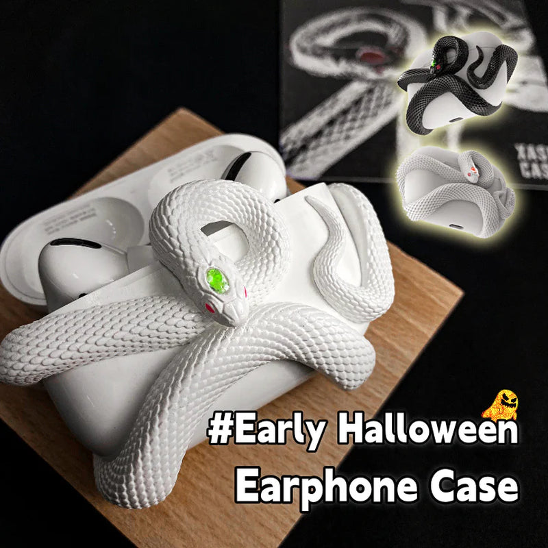 Creative Horrible Snake Wireless Earphone Case Headset Protective Case Silicone Case Earphone Case Cover Early Halloween