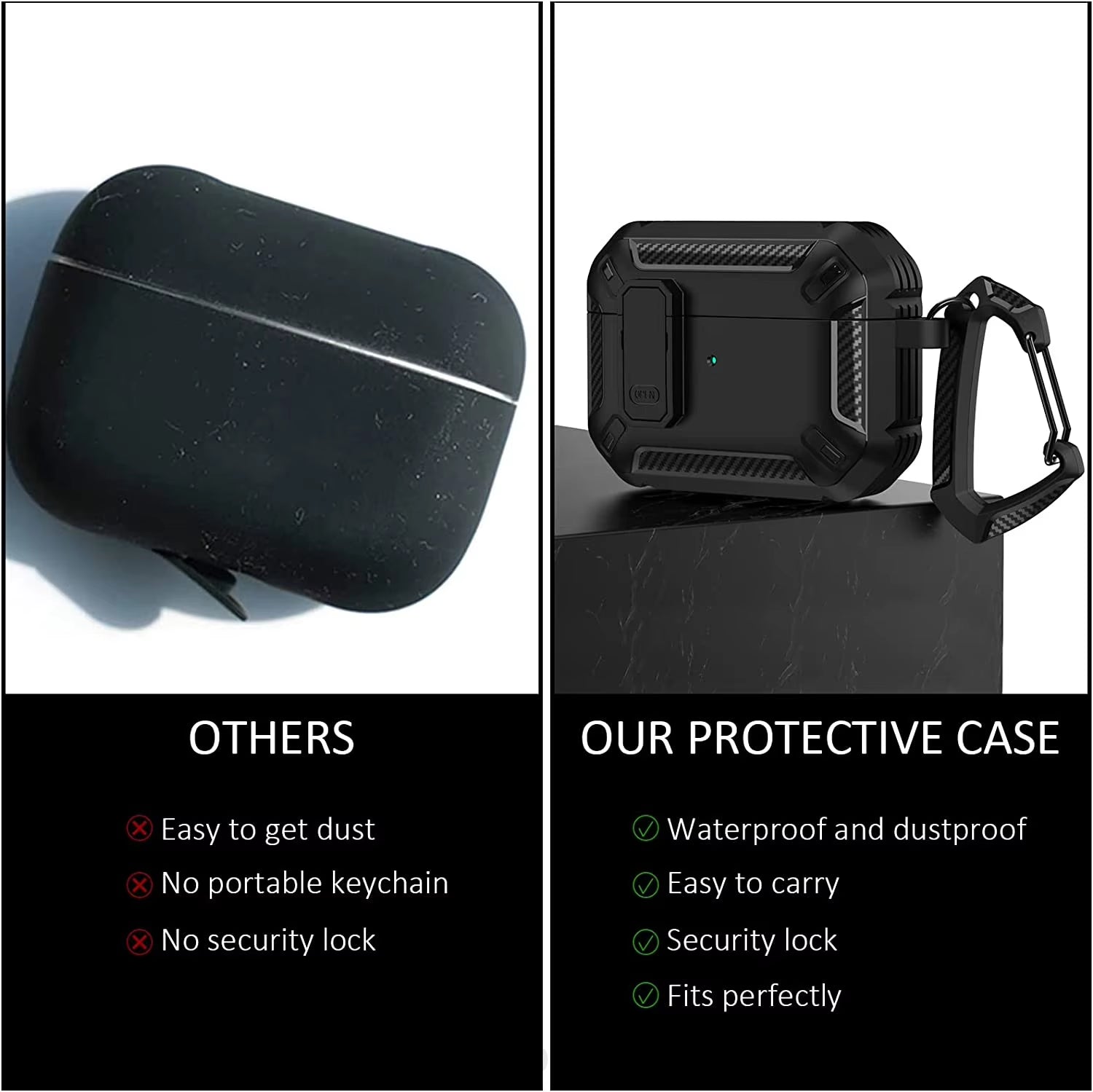 Carbon Fibre for Airpods Pro 2 Case with Switch Headset Case Shockproof Cover for Men Case for Airpods Pro 1 2 Airpod 3 Case