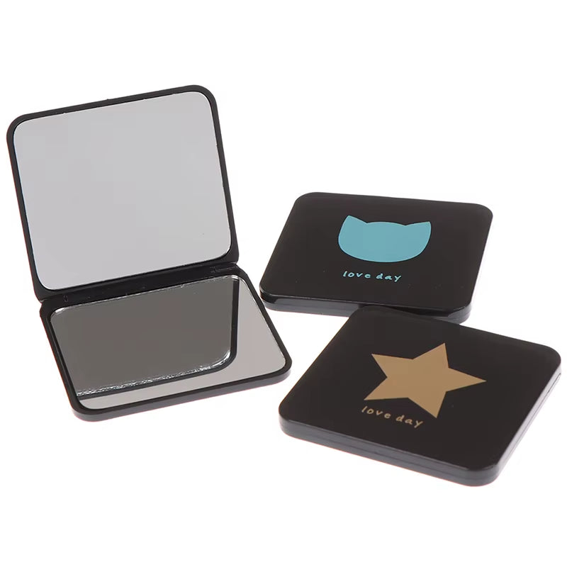 1 PC Portable Folding Mirror Compact Stainless Steel Metal Makeup Cosmetic Pocket Mirror Beauty Accessories