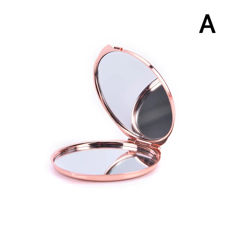 1 PC Portable Folding Mirror Compact Stainless Steel Metal Makeup Cosmetic Pocket Mirror Beauty Accessories