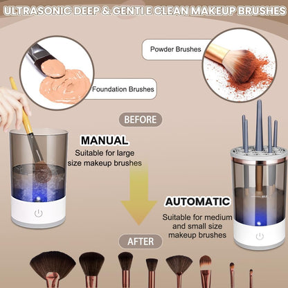 Makeup Brush Cleaner, Electric Makeup Brush Cleaner Machine Automatic Brush Cleaner Spinner Makeup Brush Tools