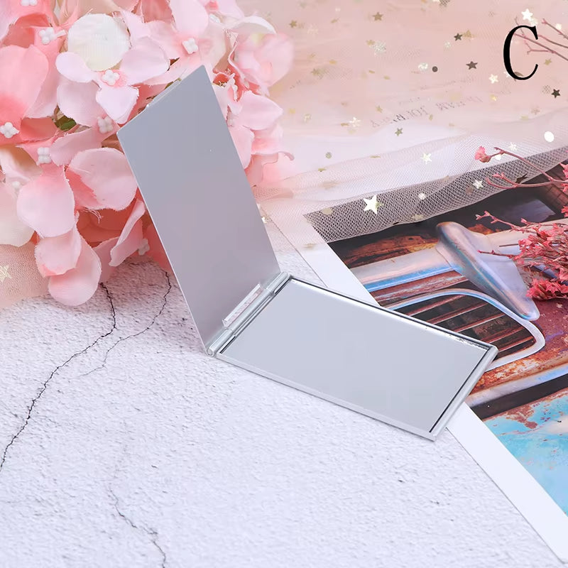 1 PC Portable Folding Mirror Compact Stainless Steel Metal Makeup Cosmetic Pocket Mirror Beauty Accessories