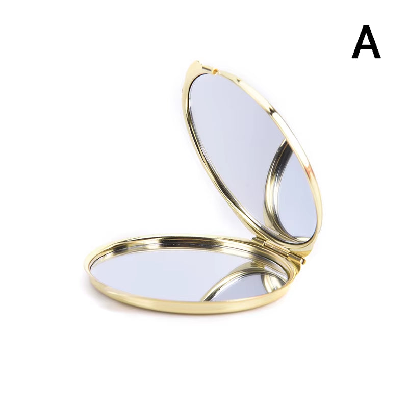 1 PC Portable Folding Mirror Compact Stainless Steel Metal Makeup Cosmetic Pocket Mirror Beauty Accessories